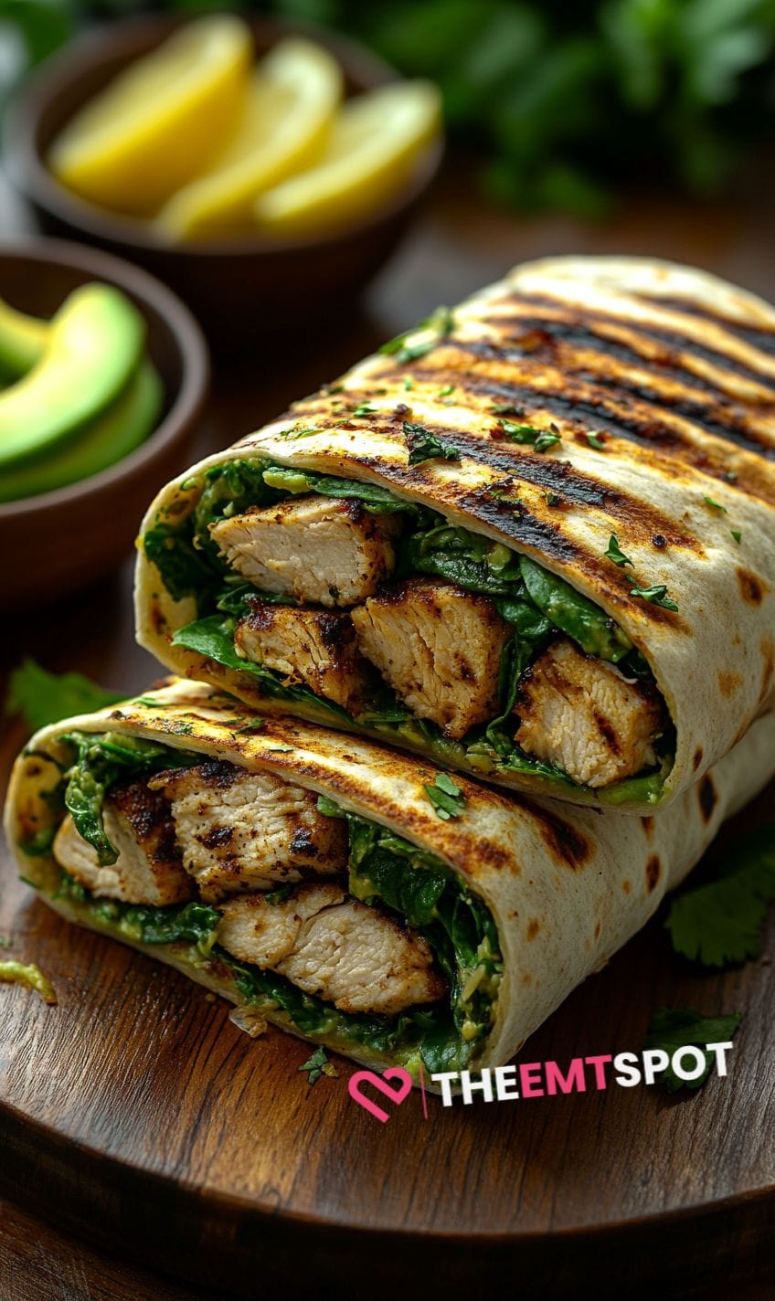 Grilled Chicken and Spinach Wrap