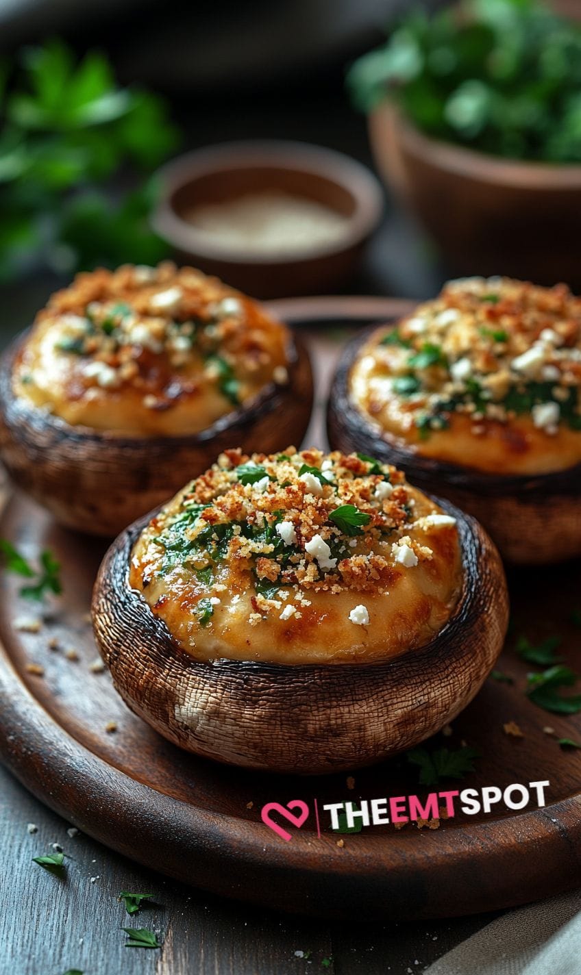 Spinach and Feta Stuffed Portobello Mushrooms