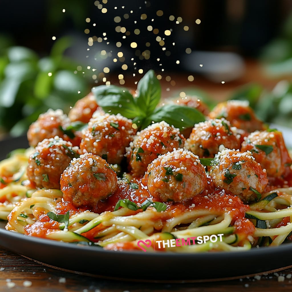 Zucchini Noodles with Turkey Meatballs recipe