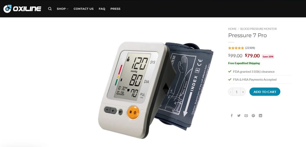 oxiline pressure 7 pro website