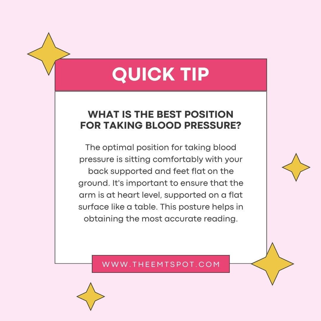 taking blood pressure best position