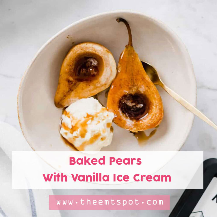 Baked Pears With Vanilla Ice Cream recipe