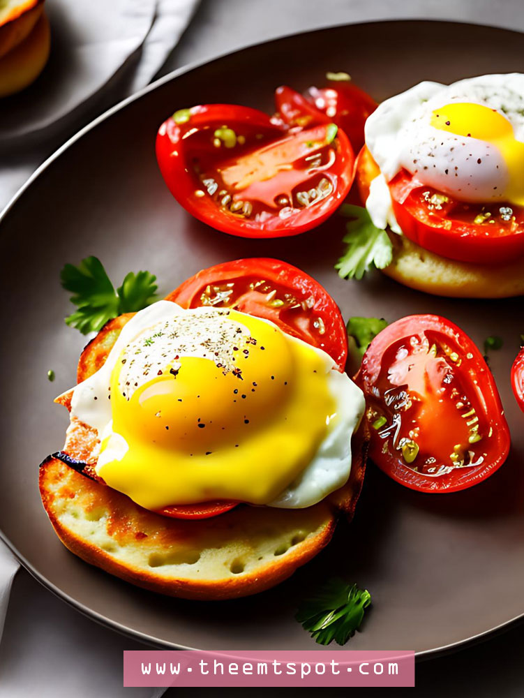 Eggs Benedict With Grilled Tomato And Whole Wheat English Muffin