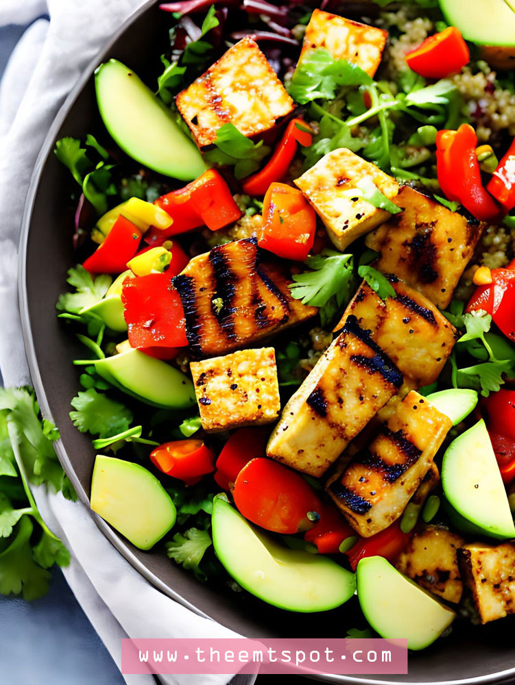 Quinoa And Vegetable Bowl With Grilled Tofu